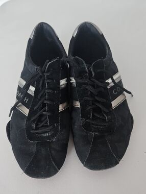Coach Womens Jayme Black Sneakers with Silver Trim